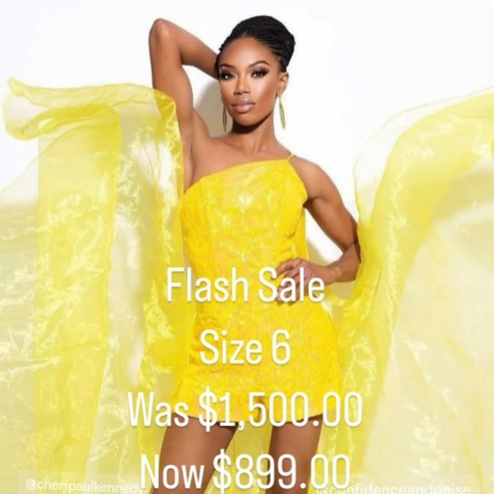 Elegant Yellow One-Shoulder Dress